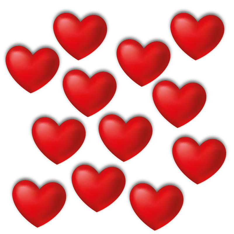 Un fond blanc avec pleins de coeur rouge afin de montrer qu'il faut s'aimer sois avant d'aimer les autres.